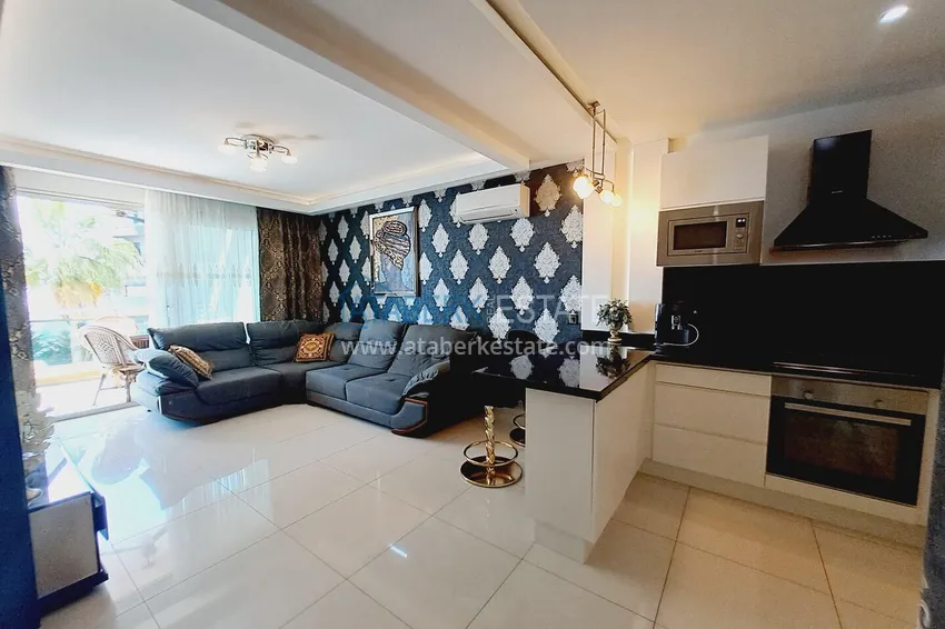 Purchase Furnished apartment 1+1 with sea view in luxury complex - Kargycak, first coast line 2 