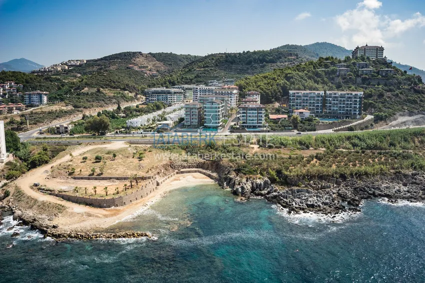 Furnished apartment 1+1 with sea view in luxury complex - Kargycak, first coast line 3 