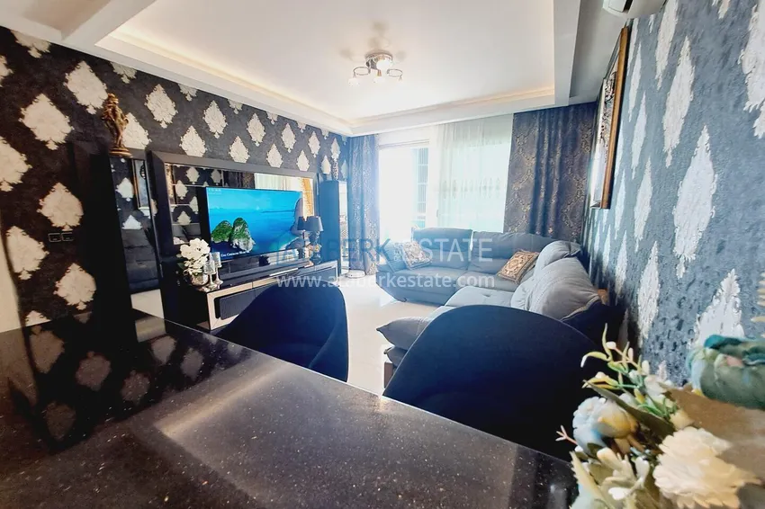Purchase Furnished apartment 1+1 with sea view in luxury complex - Kargycak, first coast line 5 