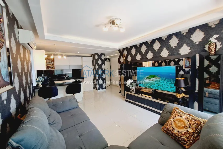 Purchase Furnished apartment 1+1 with sea view in luxury complex - Kargycak, first coast line 6 