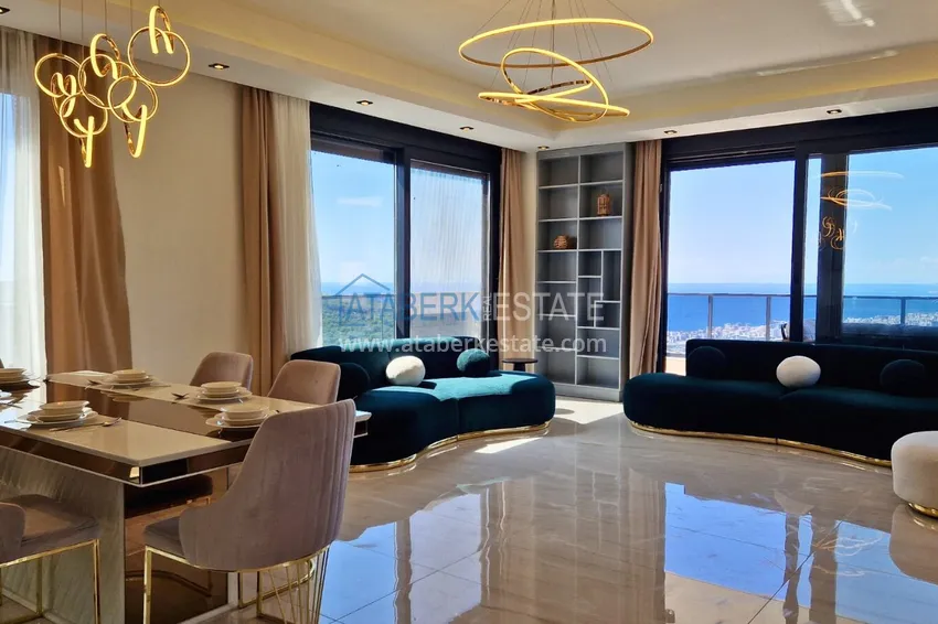 Purchase View three-storey furnished villa in Kargycak, Alanya - suitable for citizenship 1