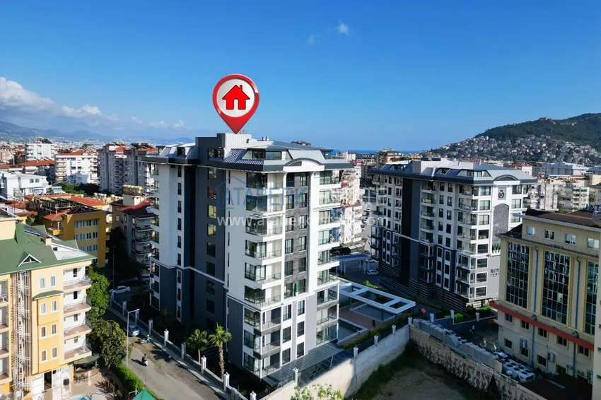 1+1 apartment with a view of the Kale fortress — the center of Alanya, a new complex 5 