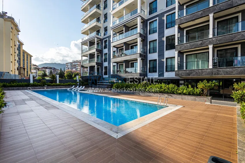 1+1 apartment with a view of the Kale fortress — the center of Alanya, a new complex 8 