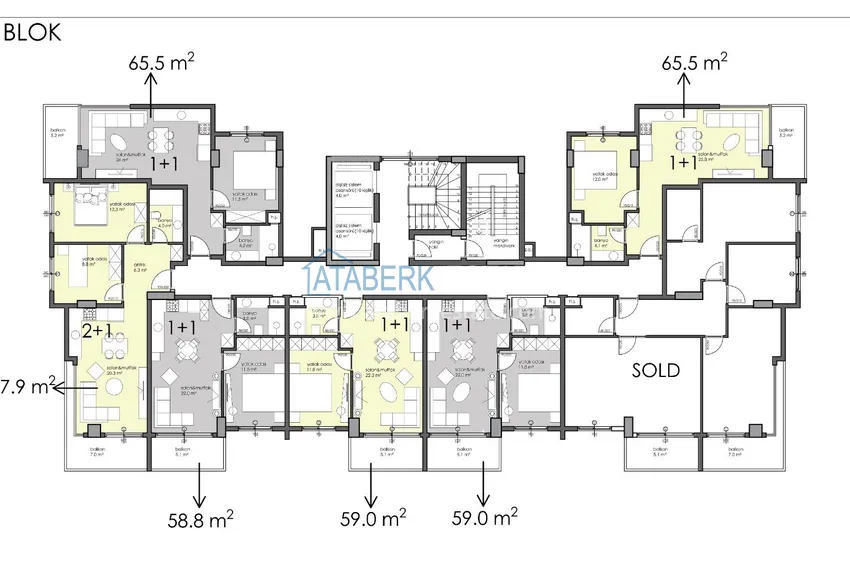 Buy cheap 1+1 apartment with a view of the Kale fortress — the center of Alanya, a new complex 1 