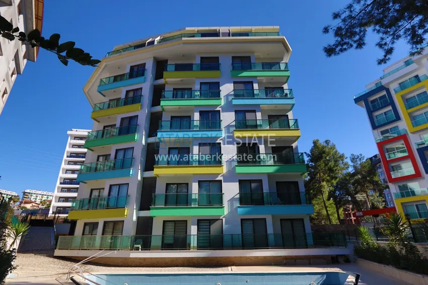 Umeblowane mieszkanie 1+1 w kompleksie z infrastrukturą — dzielnica Avsallar, Alanya 1