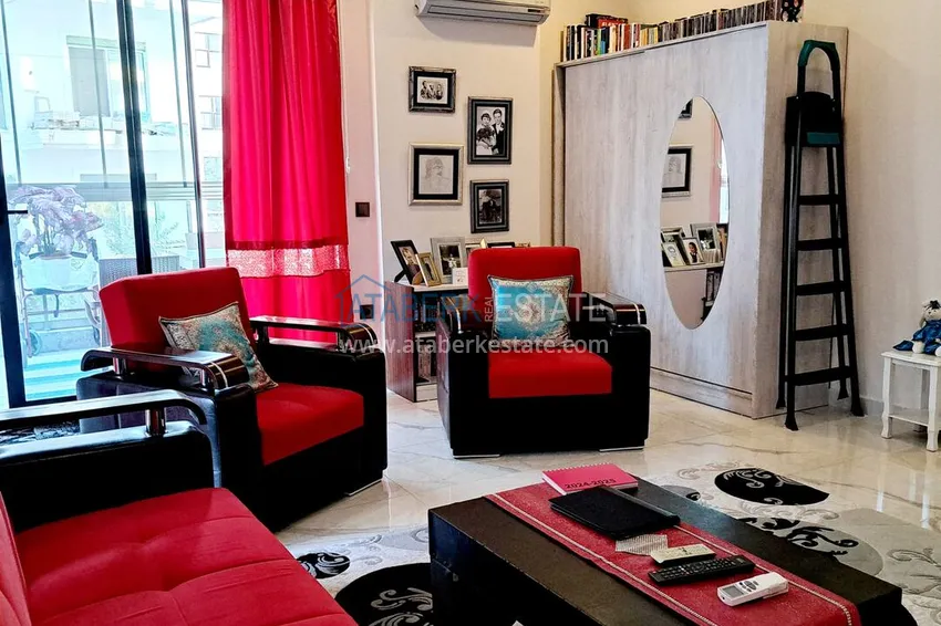 Kupuj Apartament 2+1 z oddzielną kuchnią i przeszklonym balkonem w centrum Alanyi — meble odpowiednie na zezwolenie na pobyt 6