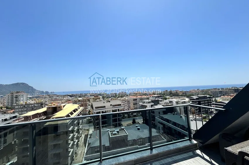 Kupuj Dwupoziomowy penthouse 2+1 z widokiem na morze i góry w centrum Alanyi 20 