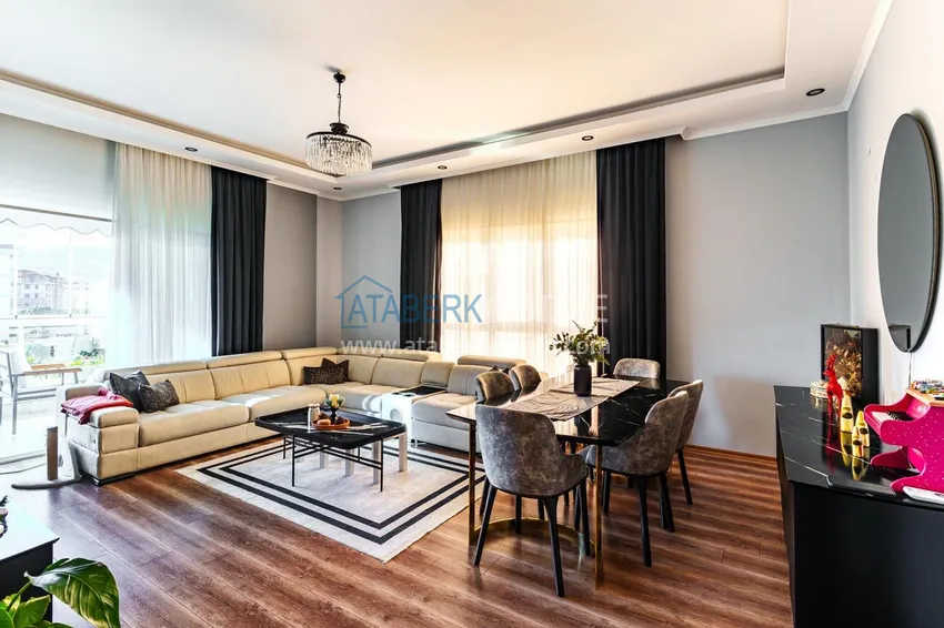 Purchase Secondary apartment 3+1 in Oba, Alanya — separate kitchen, furniture, option for a residence permit 4