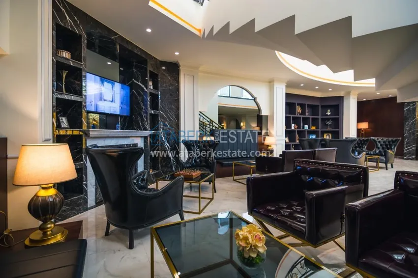 Luxury real estate on the first line in Alanya: stylish apartment, VIP-level complex, Oba district 15