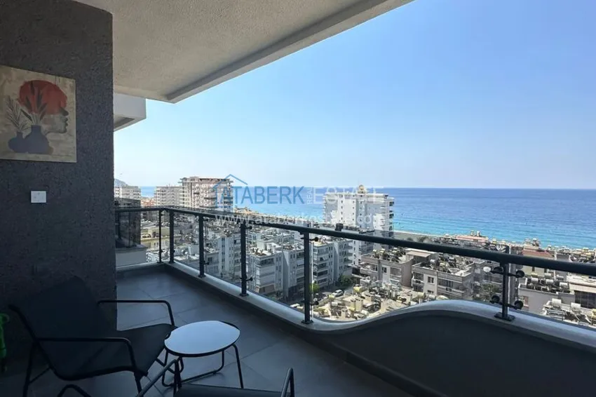 Purchase 2+1 apartment with panoramic view and partially furnished — Alanya, Mahmutlar 23