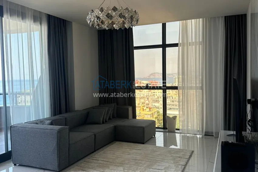 Purchase 2+1 apartment with panoramic view and partially furnished — Alanya, Mahmutlar 5