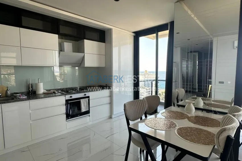 Purchase 2+1 apartment with panoramic view and partially furnished — Alanya, Mahmutlar 9