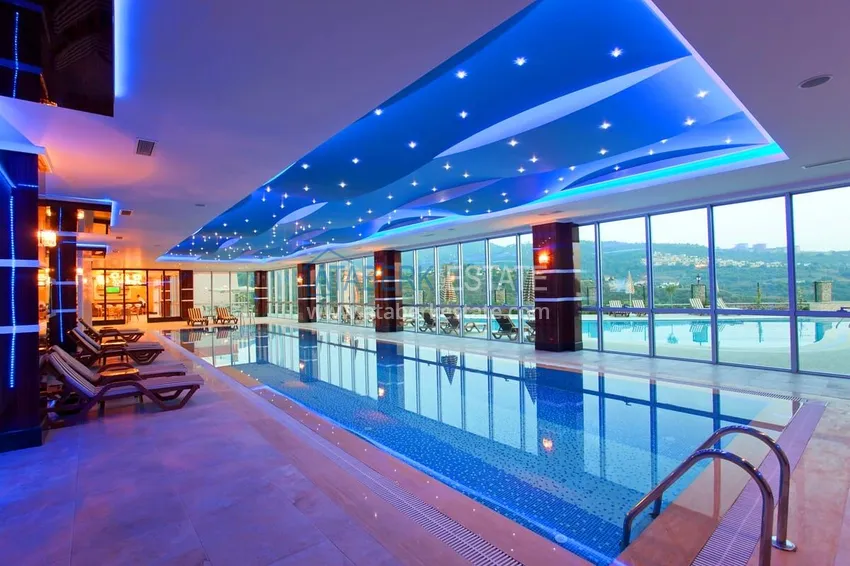 4+1 duplex with garden in Kargicak — furnished, in a luxury complex 19 