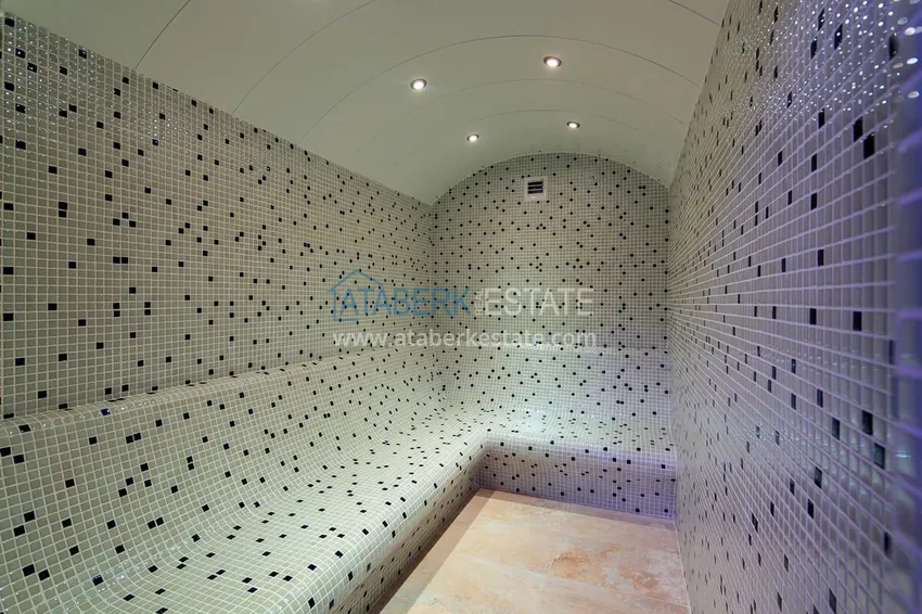 4+1 duplex with garden in Kargicak — furnished, in a luxury complex 24 