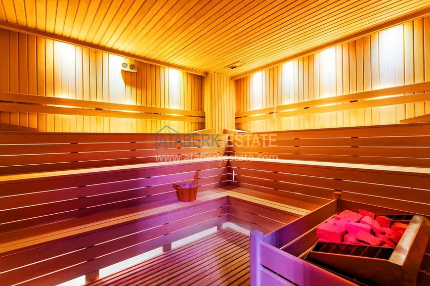 4+1 duplex with garden in Kargicak — furnished, in a luxury complex 26 