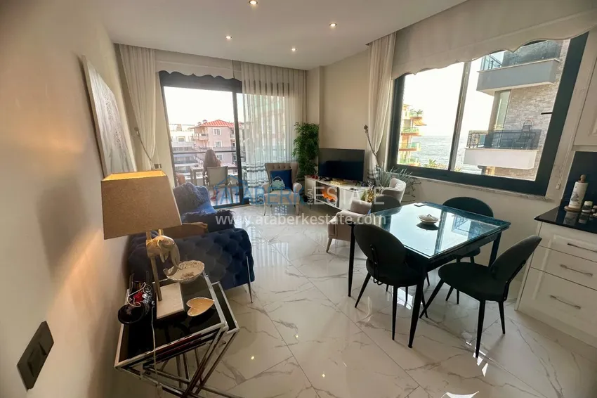 Purchase 2+1 apartment in Alanya, Oba with sea view — first line, citizenship 4