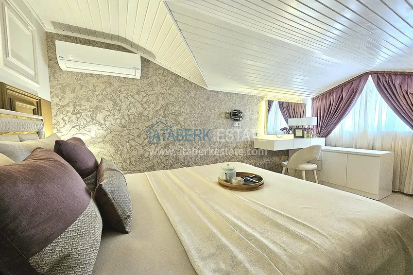 Purchase 3+1 penthouse duplex in Alanya, Oba district — designer interior, prestigious residence 17