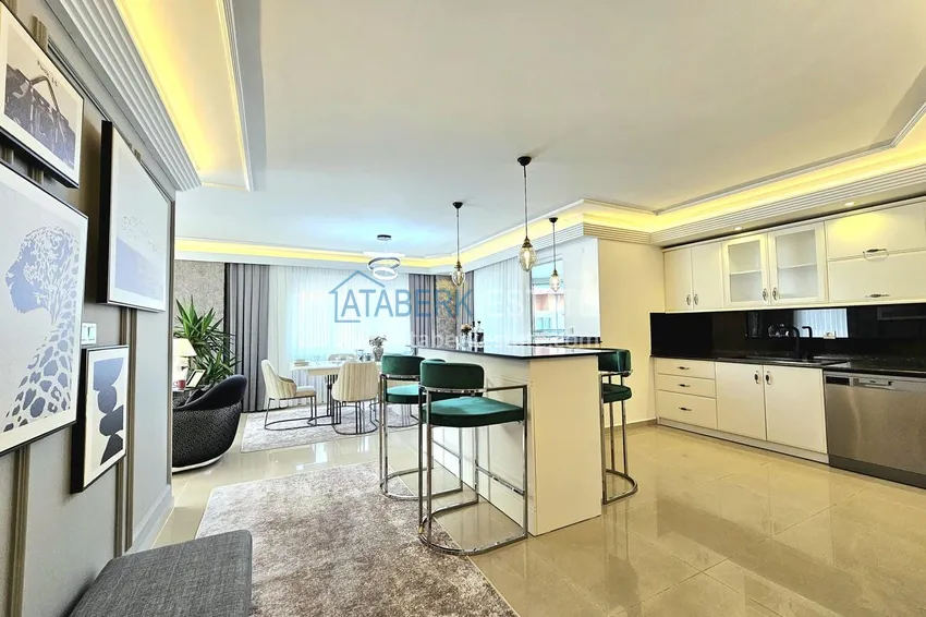 Purchase 3+1 penthouse duplex in Alanya, Oba district — designer interior, prestigious residence 3