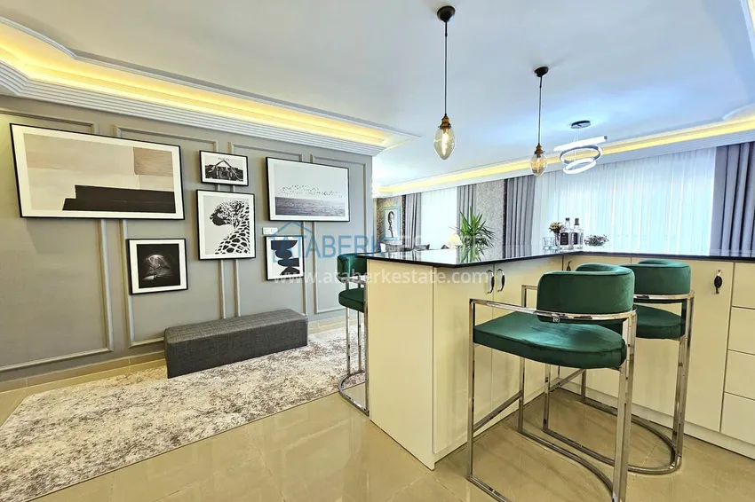 Purchase 3+1 penthouse duplex in Alanya, Oba district — designer interior, prestigious residence 5