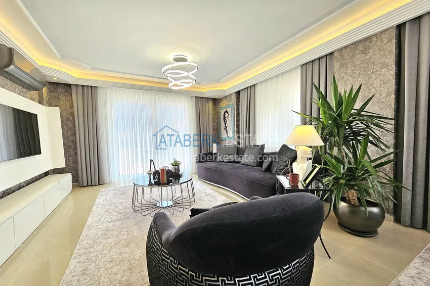 Purchase 3+1 penthouse duplex in Alanya, Oba district — designer interior, prestigious residence 9