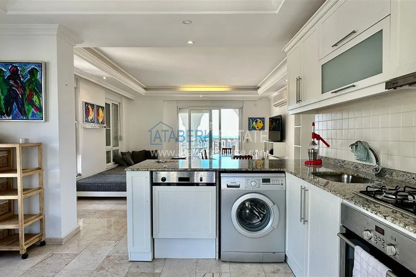 Purchase 2+1 apartment with furniture and sea view in Cikcilli - property for a residence permit in Alanya 2 