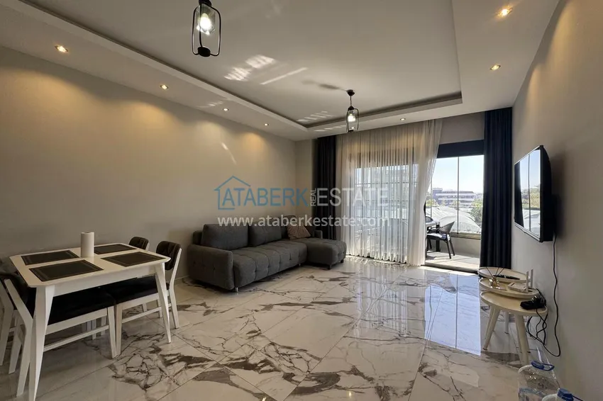 Purchase 1+1 furnished apartment in Alanya, Kestel - 150 m to the sea, glazed balcony 5