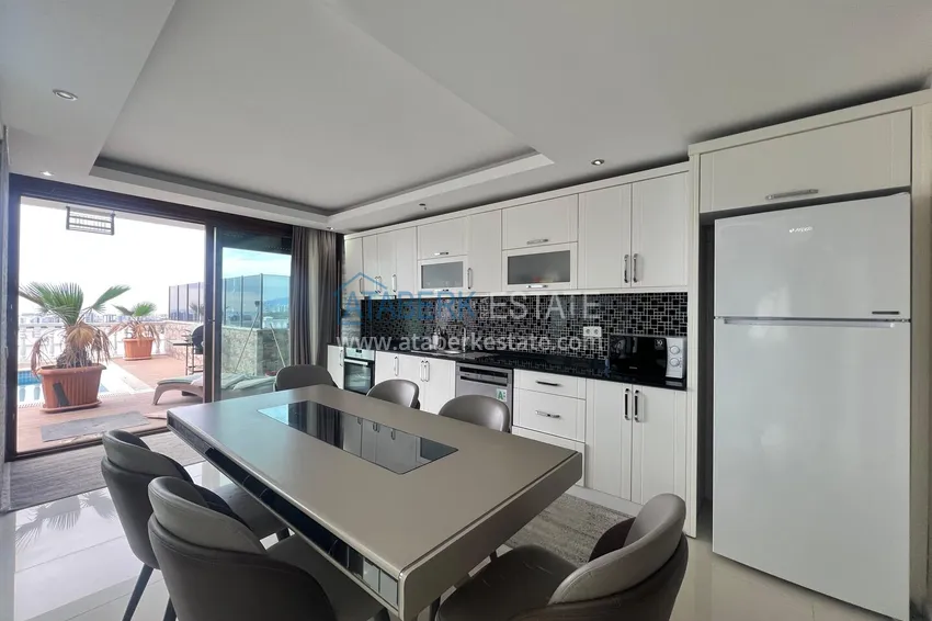 Purchase 3+1 villa in Kargicak with private pool, furniture and panoramic views 4