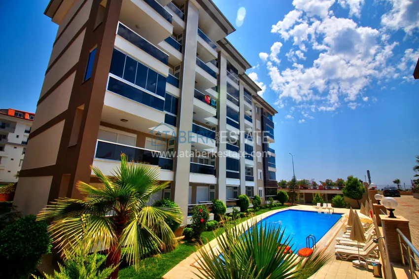 2+1 apartment on the first line in Kestel - garden duplex with furniture 1