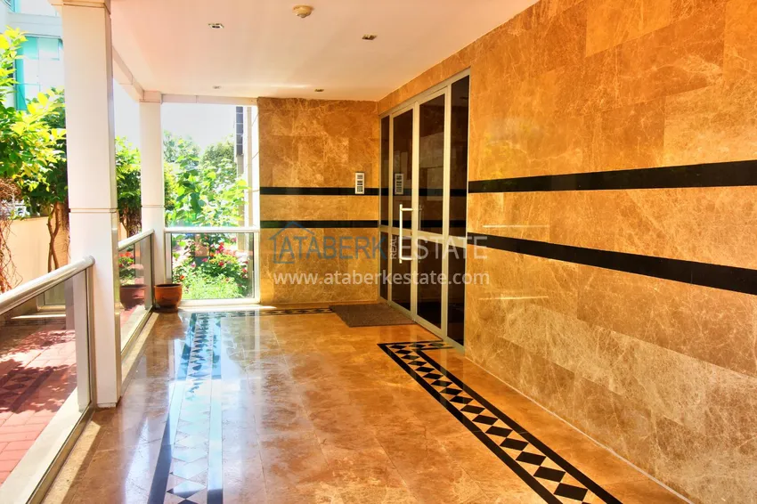 2+1 apartment on the first line in Kestel - garden duplex with furniture 14