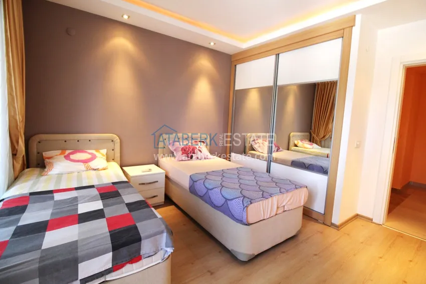 Purchase 2+1 apartment on the first line in Kestel - garden duplex with furniture 14