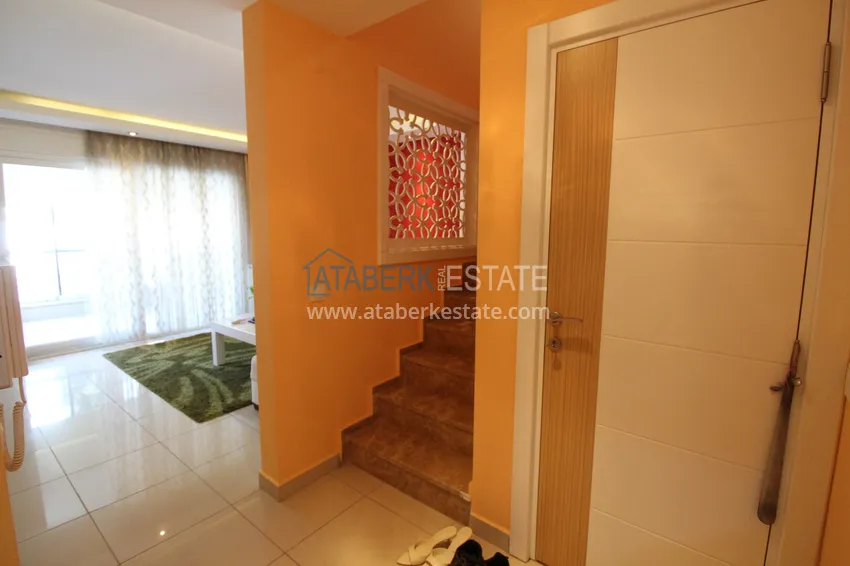 Purchase 2+1 apartment on the first line in Kestel - garden duplex with furniture 1