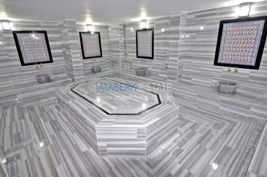 2+1 apartment on the first line in Kestel - garden duplex with furniture 20