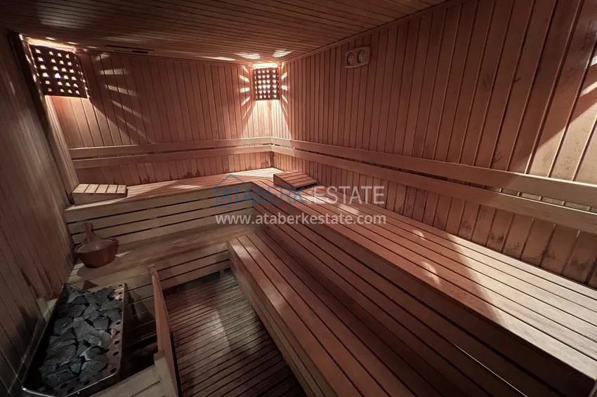 2+1 apartment on the first line in Kestel - garden duplex with furniture 21