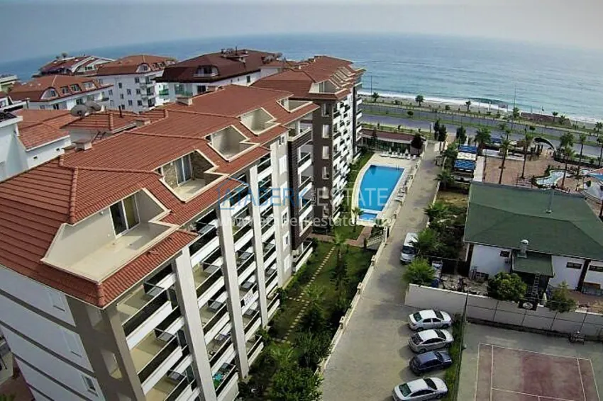 2+1 apartment on the first line in Kestel - garden duplex with furniture 3