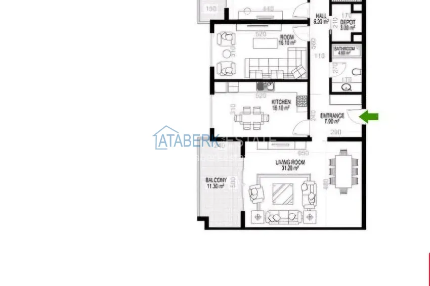 Buy cheap 3+1 ultra-luxury apartment in the center of Mahmutlar - furnished, installments up to 3 months 2 