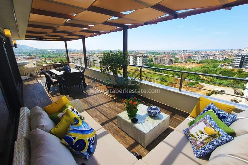 Purchase Two-level penthouse 5+2 in the Oba area — furnished, suitable for citizenship 7 