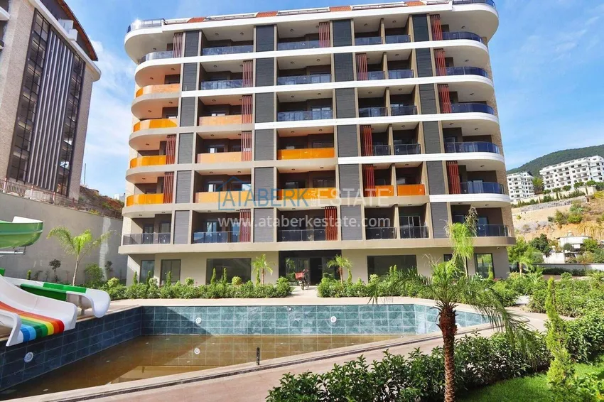 Finished 1+1 apartment in the Oba area - a residential complex on a hill 21