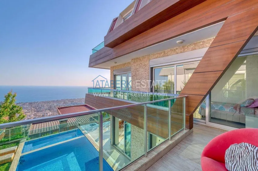Purchase 5+1 triplex villa for citizenship and residence permit in Alanya, Bektash — furnished and with panoramic views 33