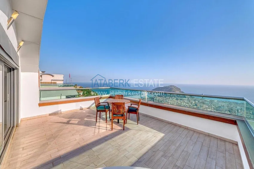 Purchase 5+1 triplex villa for citizenship and residence permit in Alanya, Bektash — furnished and with panoramic views 53