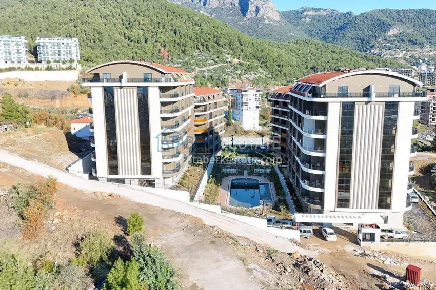 Finished 1+1 apartment in the Oba area - a residential complex on a hill 9