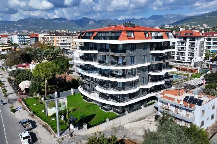 Furnished 1+1 apartment with sea view - first line, Kestel, Alanya 11