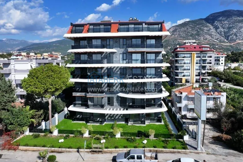 Furnished 1+1 apartment with sea view - first line, Kestel, Alanya 12