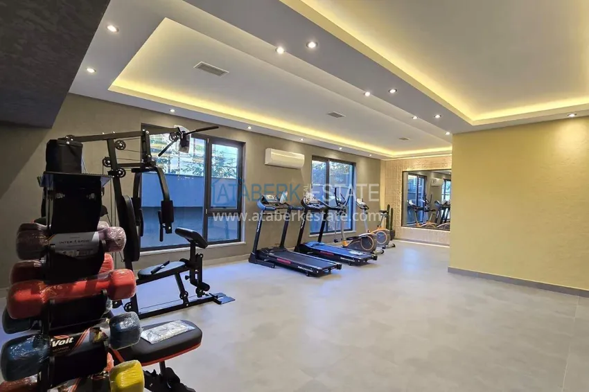 Furnished 1+1 apartment with sea view - first line, Kestel, Alanya 33