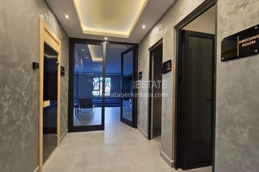 Furnished 1+1 apartment with sea view - first line, Kestel, Alanya 35