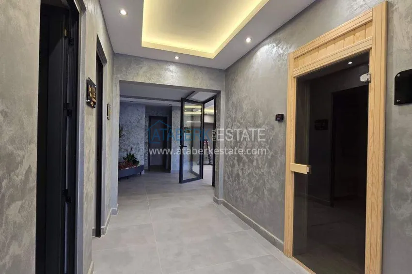 Furnished 1+1 apartment with sea view - first line, Kestel, Alanya 39
