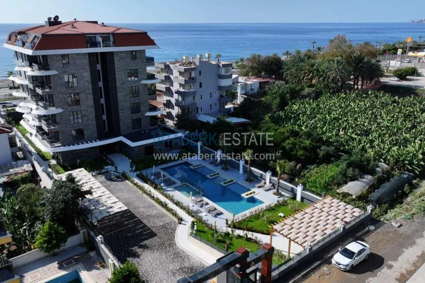 Furnished 1+1 apartment with sea view - first line, Kestel, Alanya 6