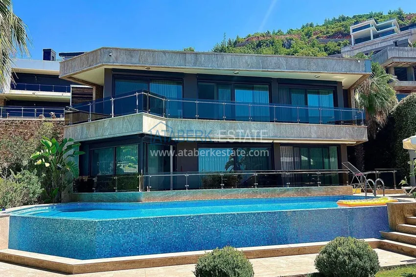 Luxury 4+1 villa in Alanya, Bektash Mountain District - furniture, swimming pool, panoramic view 1