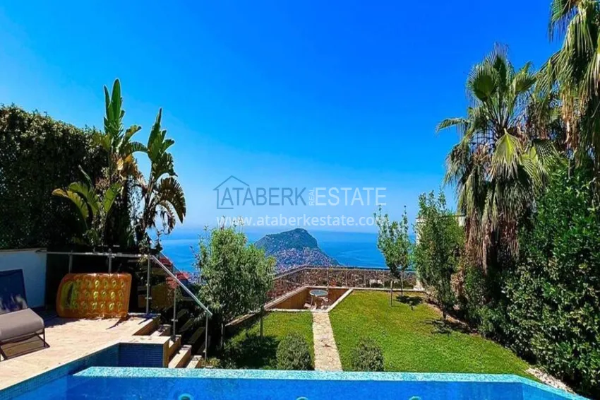 Luxury 4+1 villa in Alanya, Bektash Mountain District - furniture, swimming pool, panoramic view 3