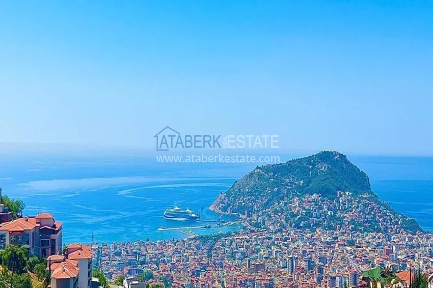 Luxury 4+1 villa in Alanya, Bektash Mountain District - furniture, swimming pool, panoramic view 4