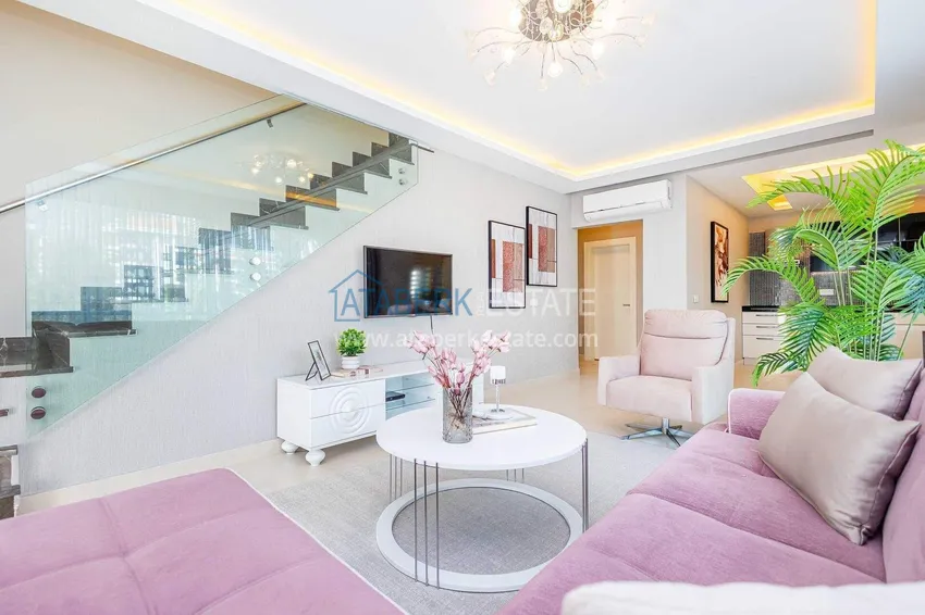 Purchase 2+1 garden duplex in Kestel on the beachfront - with new furniture and sea views 13